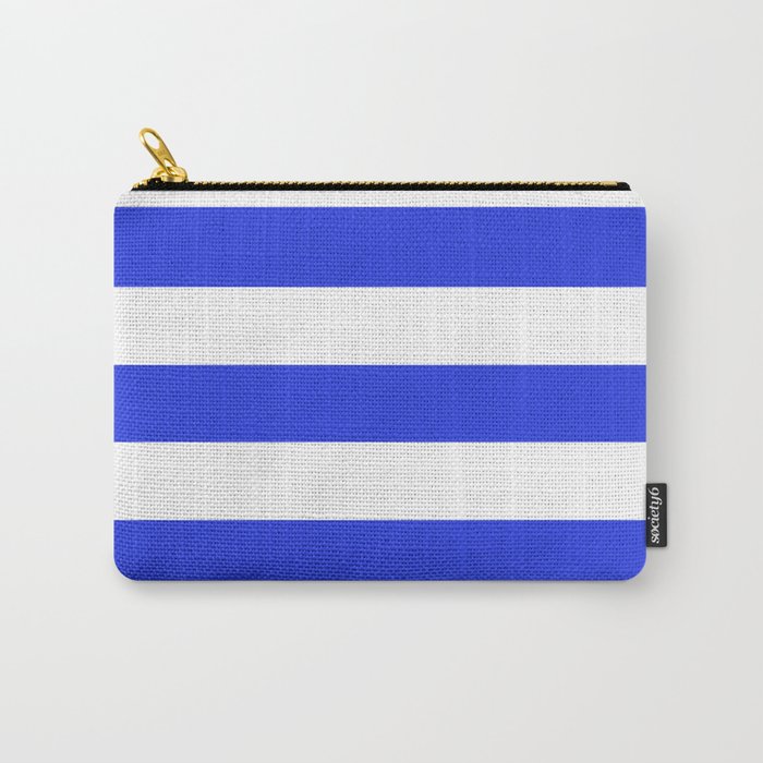 Palatinate blue - solid color - white stripes pattern Carry-All Pouch