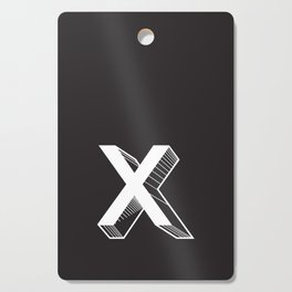 Black Background with White Letter X Cutting Board