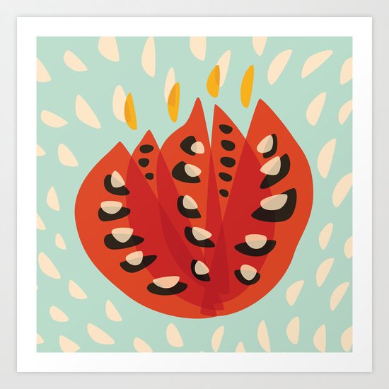 Red Abstract Tulip Art Print