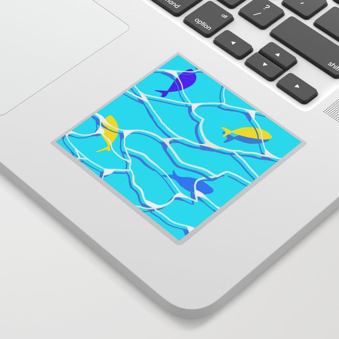 fishes in blue waters Sticker