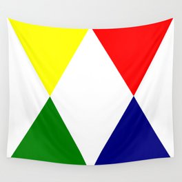 Primary colored triangles Wall Tapestry