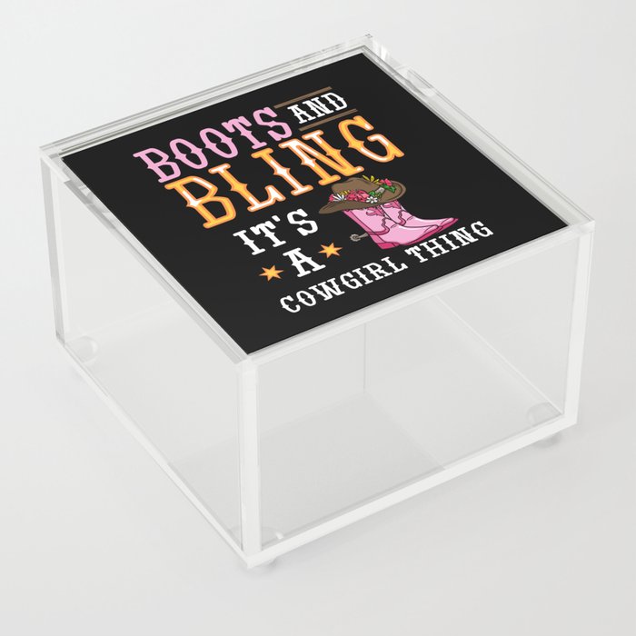 Cowgirl Boots Quotes Party Horse Acrylic Box