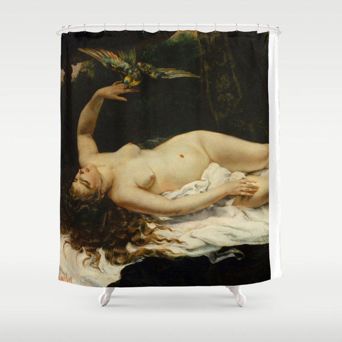 Gustave Courbet "Woman with a Parrot" Shower Curtain