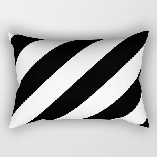 Black diagonal striped pattern Rectangular Pillow