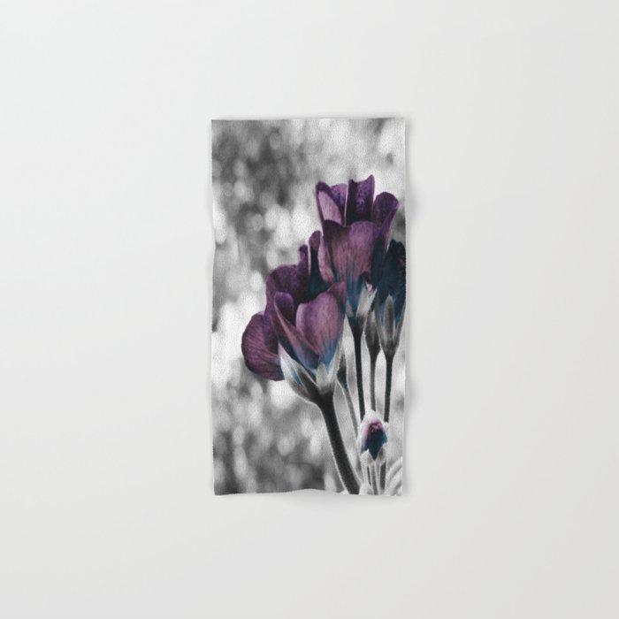 Pop of Color Flowers Muted Eggplant Teal Hand & Bath Towel