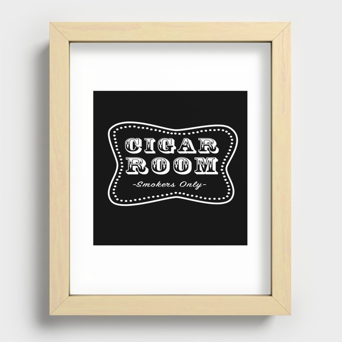Cigar Room Smokers Only Recessed Framed Print