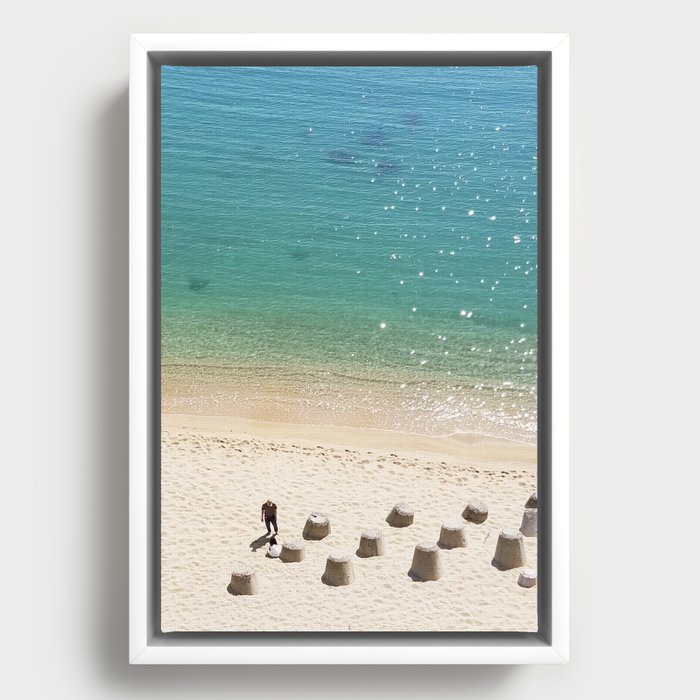 Good memories at the beach Framed Canvas