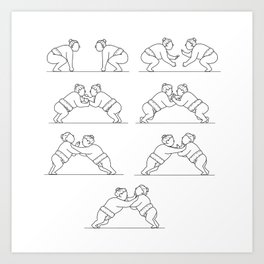 Rikishi Sumo Wrestlers Wrestling Mono Line Collection Set Art Print | Rikishi, Illustration, Monoline, Japanese, Graphicdesign, Sumowrestler, Collectionset, Male, Wrestler, Wrestling 