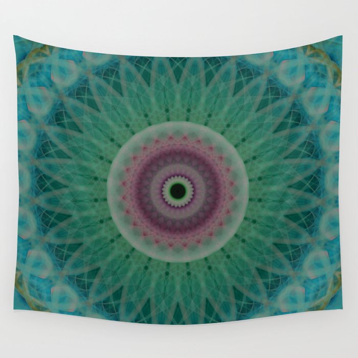 Green and online pink tapestry