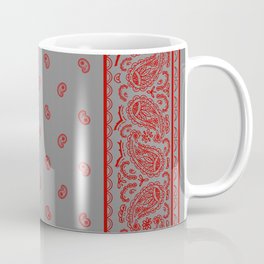 Classic Gray and Red Bandana Coffee Mug