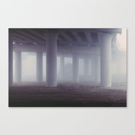 Train station in fog Canvas Print