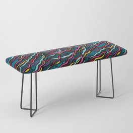 Rainbow ribbons pattern, colorful galaxy stripes Bench