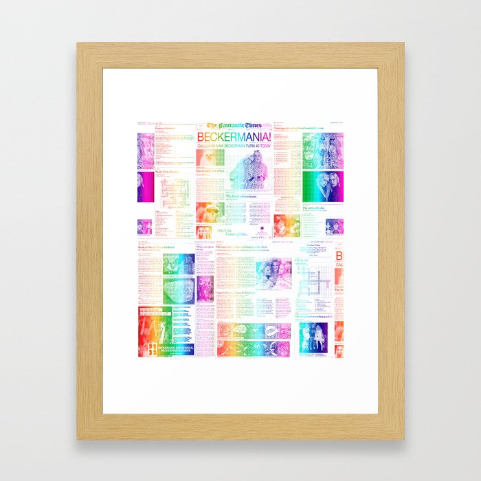 Rainbow Birthday Newspaper  Framed Art Print
