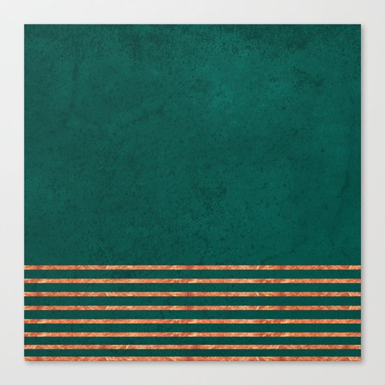 EMERALD COPPER GOLD BRASS STRIPES Canvas Print