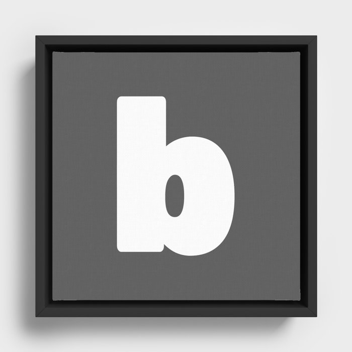 b (White & Grey Letter) Framed Canvas