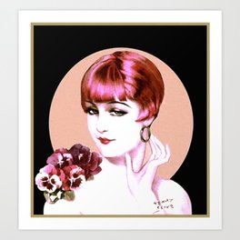 Retro Elegance : Vintage Lady peach pink Art Print