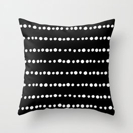 Spotted, Abstract, Black and White, Boho Print Throw Pillow
