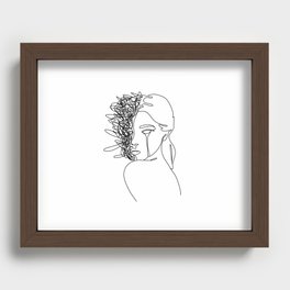 Line art about depression and burnout Recessed Framed Print