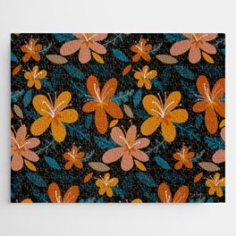 Tropical Holiday Florals – Orange Jigsaw Puzzle