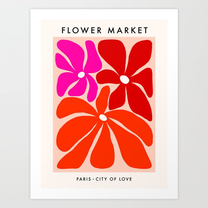 Full Bloom Flower Market  - City of Love Art Print