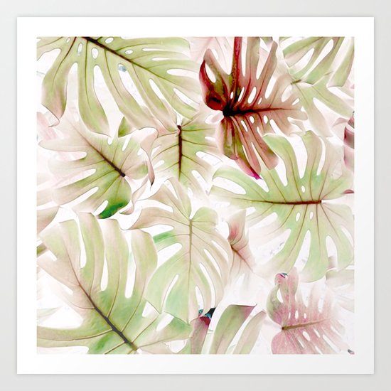 Monstera Pastel Art Print