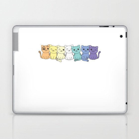 Genderfaun Flag Pride Lgbtq Cute Cats Bunch Laptop & iPad Skin