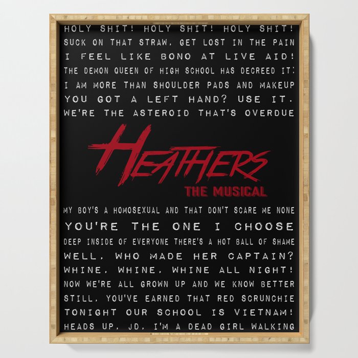 Heathers Lyrics Mish Mash Serving Tray By Abitofeverything Society6 Create an account or log into facebook. society6