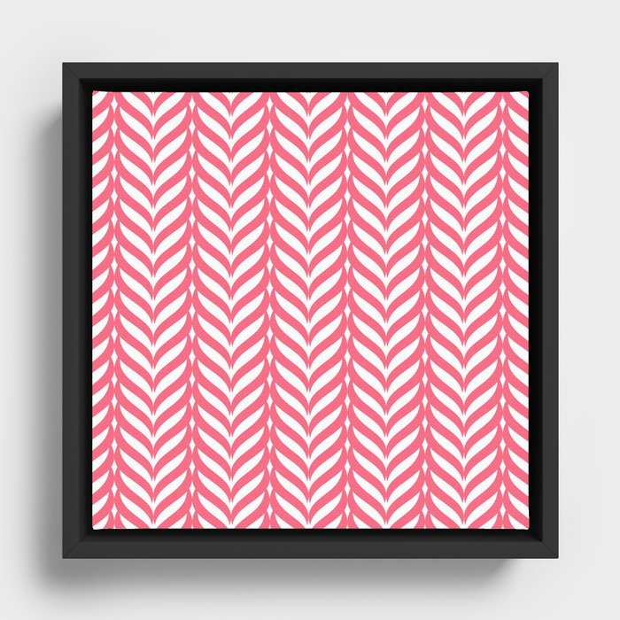 Red Woven Pattern Framed Canvas