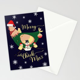 Merry Chickmas - Christmas Chickens Stationery Card