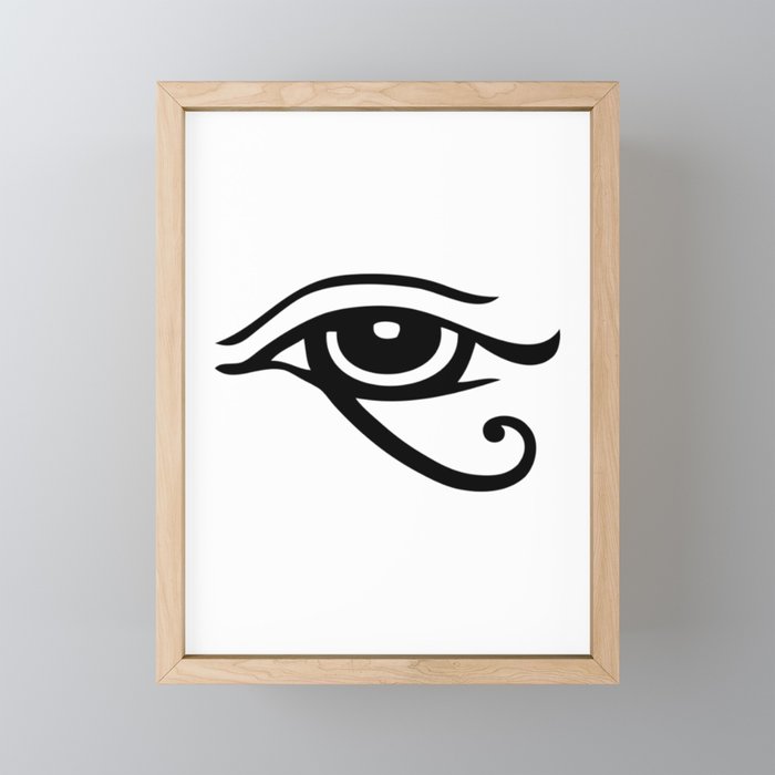 Egyptian Eye of Horus. BLACK. Framed Mini Art Print