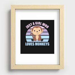 Just A Girl who loves Monkeys - Sweet Monkey Recessed Framed Print