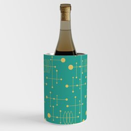 Mid Century Atomic Age Pattern Teal and Yellow Wine Chiller
