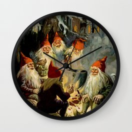 “Campfire Cooking” Tomten by Jenny Nystrom Wall Clock | Tomten, Elves, Painting, Folklore, Campfire, Spirits, Scandinavian, Pot, Santa, Gnome 