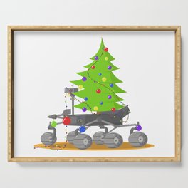 A Christmas with the Rover on Mars Serving Tray