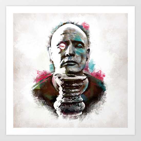 Marlon Brando under brushes effects Art Print