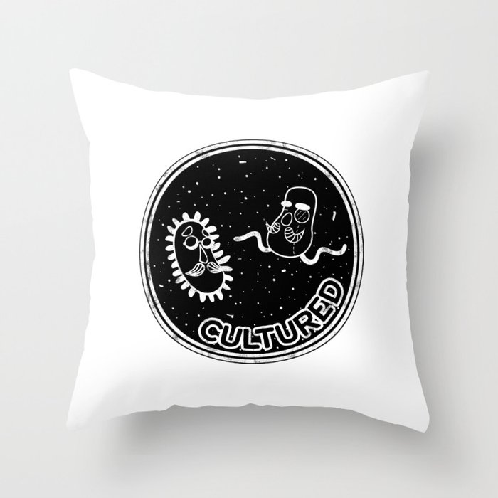 Cultured Microbes Throw Pillow