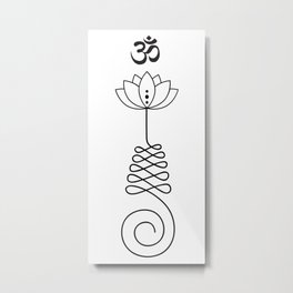 Unalome 01 Metal Print | Spiral, Geometry, Environment, Yoga, Nature, Meditation, Buddhism, Zen, Calligraphic, Flower 