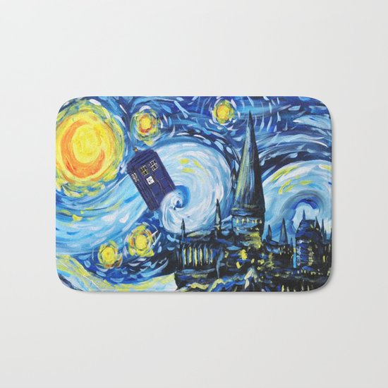 Tardis Starry Night Castle Bath Mat