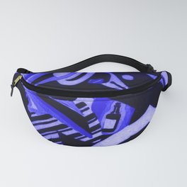 Stepping Out, Harlem '27 African American Harlem Renaissance Masterpice in blue jazz age portrait painting by Weinold Reiss Fanny Pack