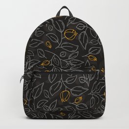 Yellow, black and grey luxurious tulips pattern Backpack