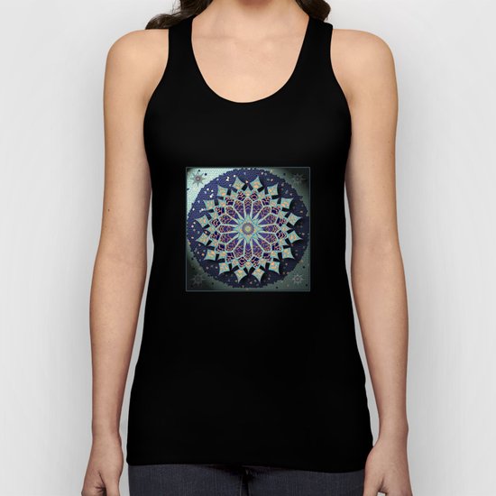 Mosaic Mandala in Blue Unisex Tank Top