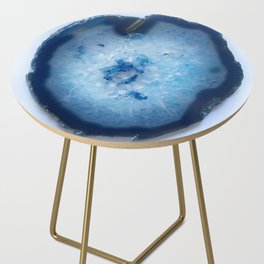 Icy Blue Agate Slice Side Table