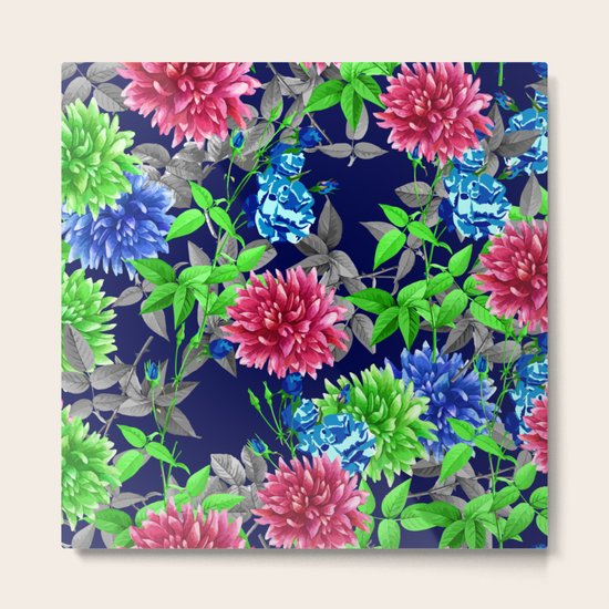 Botanical Pattern Metal Print