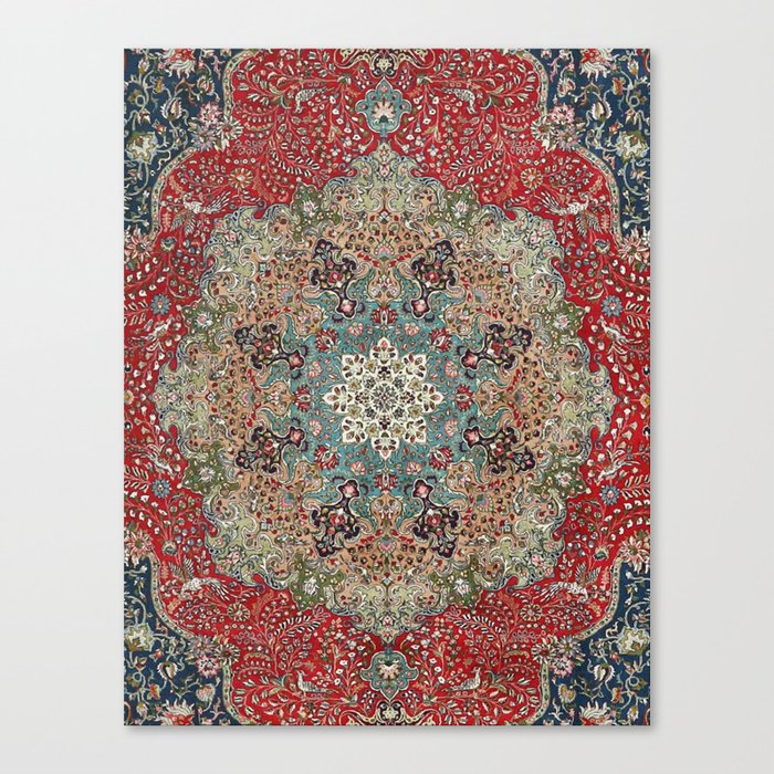Antique Red Blue Black Persian Carpet Print Leinwanddruck Antique Red Blue Black Persian Carpet Print Leinwanddruck