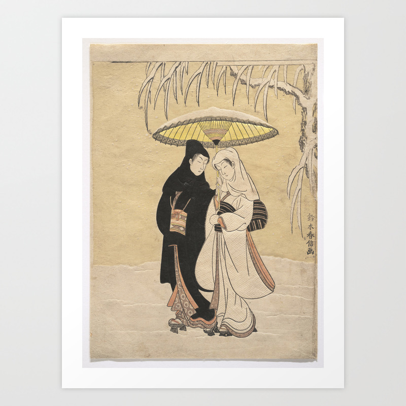 Lovers Walking In The Snow Crow And Heron Suzuki Harunobu Man Woman Art Art Print By Navi107 Society6 Lovers Walking In The Snow Crow And Heron Suzuki Harunobu Man Woman Art Art Print By Navi107 Society6