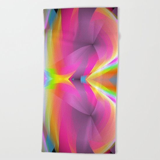 Abstract in rainbow colors and an optical effect Beach Towel