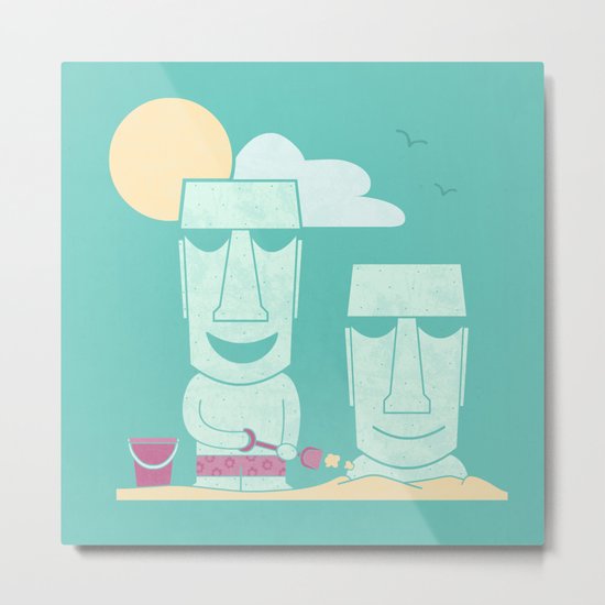 Easter Island Summer Fun Metal Print