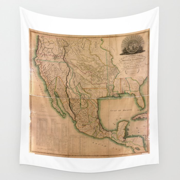 Map of North America Missouri Territory (1826) Wall Tapestry by The Arts  Society6