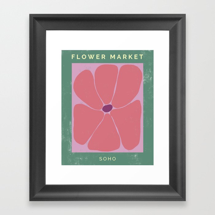 Flower Market Soho, Abstract Flower Poster Framed Art Print