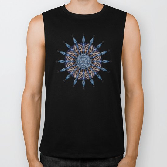 Sphinx Moth Pattern In Blue Biker Tank